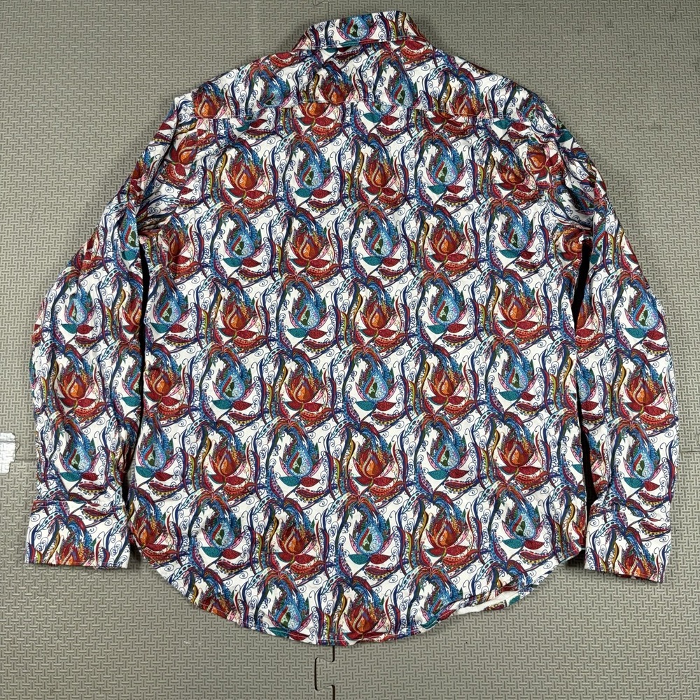 Robert Graham Men's Shirt Hilliard Textured Paisley Colorful Northchase Sz M EUC - Picture 5 of 10